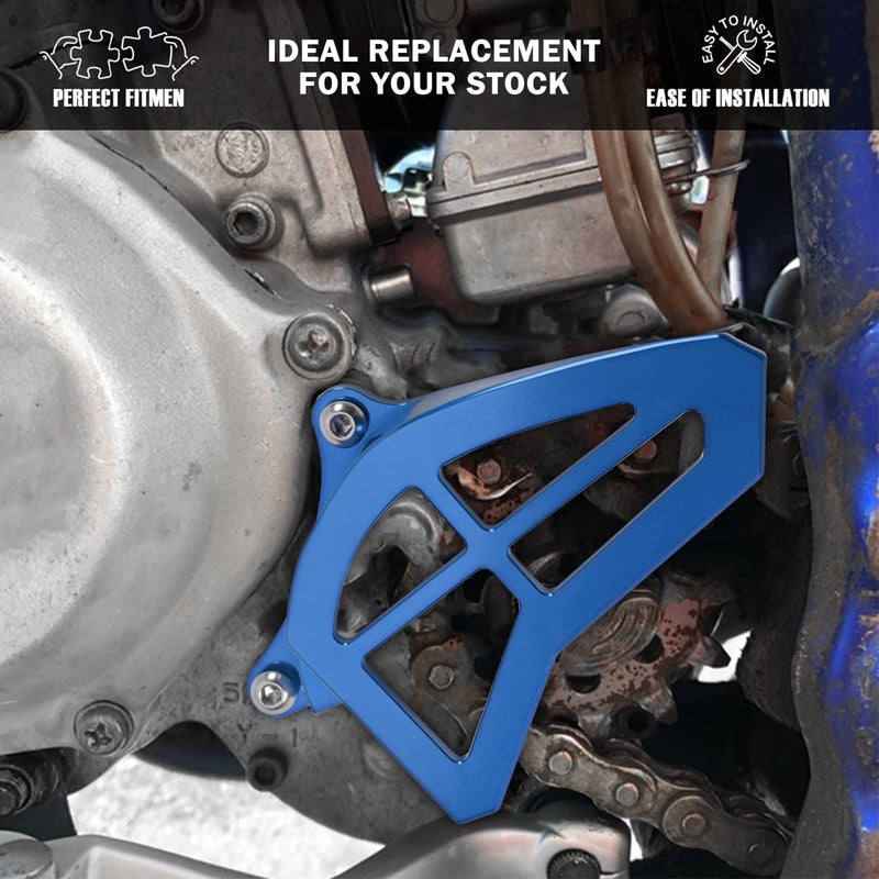 Canitu Blue Sprocket Guard Cover,CNC Billet Aluminum Engine Sprocket Cover Case Saver Guard Protector Crankcase Replacement for Yamaha YZ125 1993-2004 - Image 2